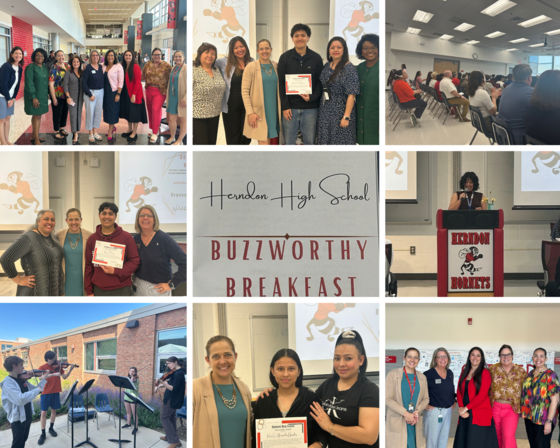 Photo collage of the Herndon HS celebration of Buzzworthy awardees