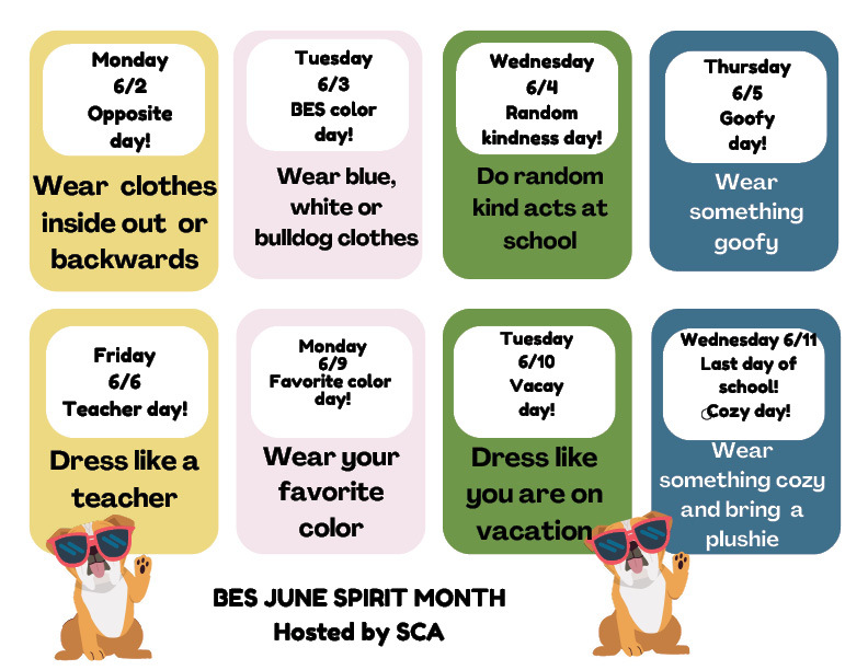 BES June Spirit Month