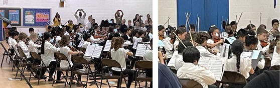 4th grade strings students playing in their concert