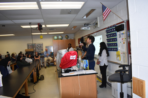 TJ Students presenting their project to peers at tjSTAR