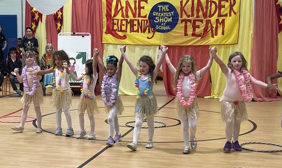 Kindergarten Hula Dancers taking a bow