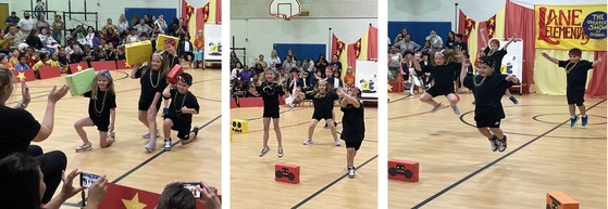 Kindergarten students performing as hip hop dancers