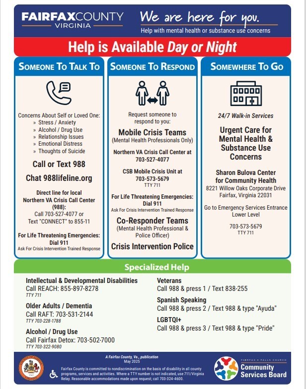 Inforgraphics sharing ways Community Service Board helps in a crisis