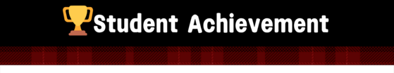 Student Achievement banner with trophy