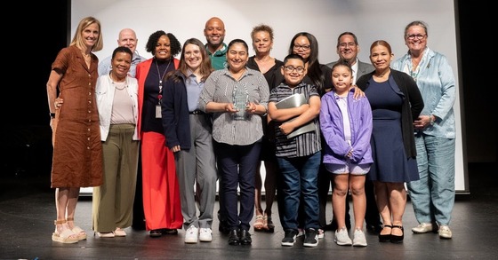 award winner with her family