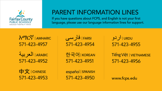 FCPS Parent Information Line Inforgraphic
