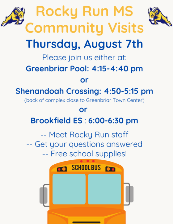Rocky Run Community Visits flyer