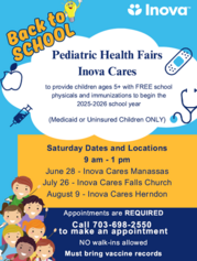 INOVA pediatric school clinic infogram