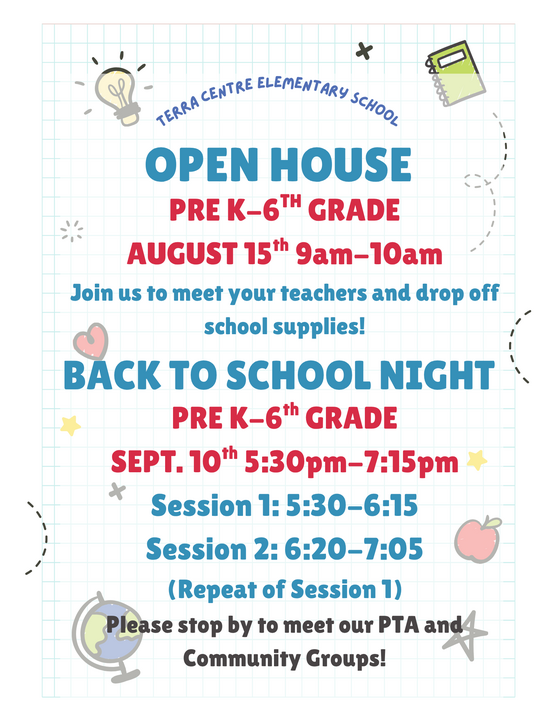25-26 Open House/Back to School Flyer