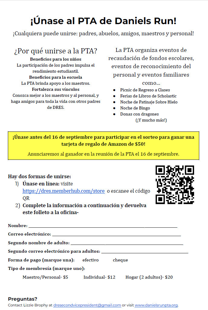 Join the PTA-Spanish