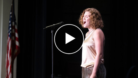 Mount Vernon HS student singing National Anthem