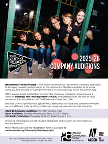 Unruly Theatre Project infogram for auditions