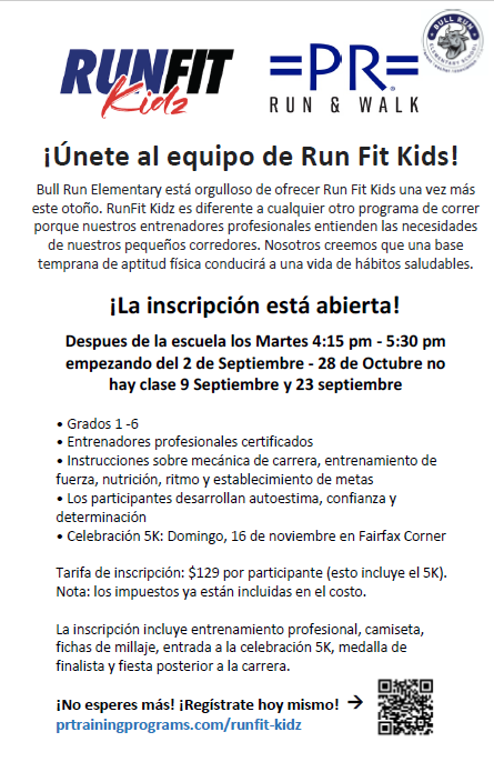 Run Fit Kidz Spanish Sign up