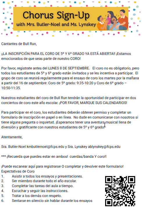 Chorus Sign up (Spanish)