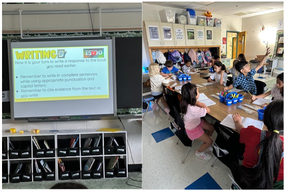 Mrs. Kahle's 3d grade class during writing instruction