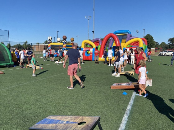 Photo of inflatables from a previous year's Back to School Bash