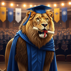 Graduation Lion