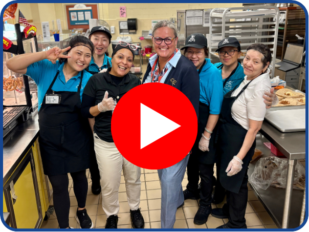 image of dr. reid with our food services team