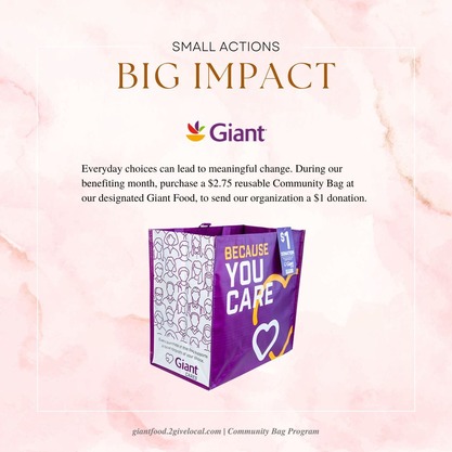 Giant will donate $1 for every reusable bag purchased during September.