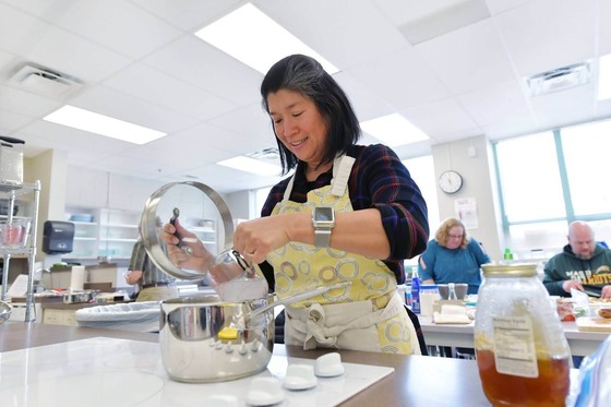 person cooking in a cooking class