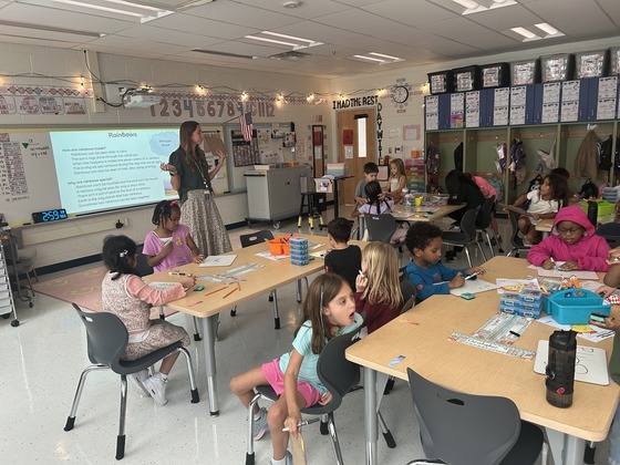 Teacher and students