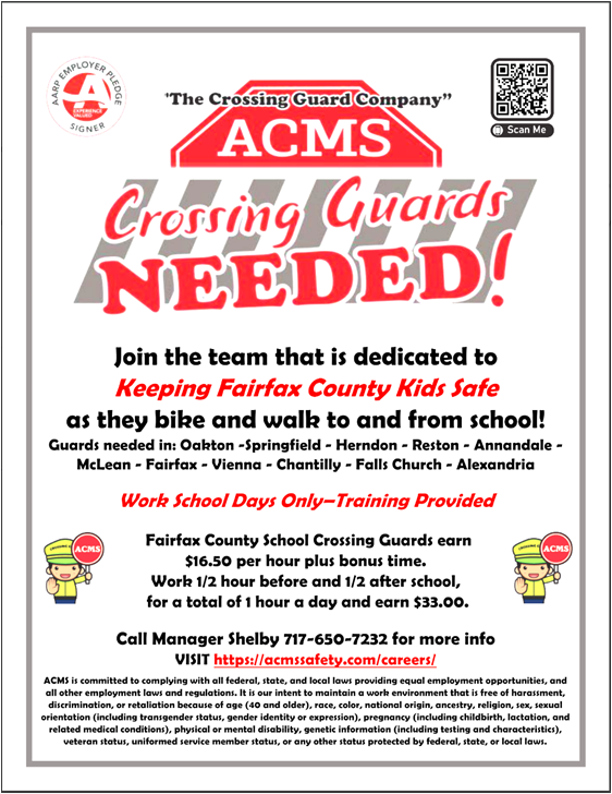 Crossing Guard Job Opportunity Flyer