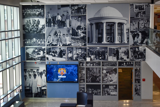 Picture of the Alumni Hall wall wrap