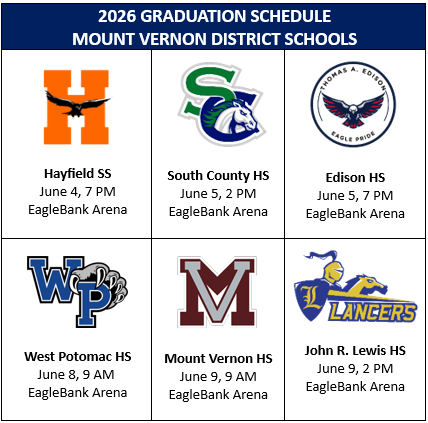 2026 Mount Vernon District Schools Graduation Schedule