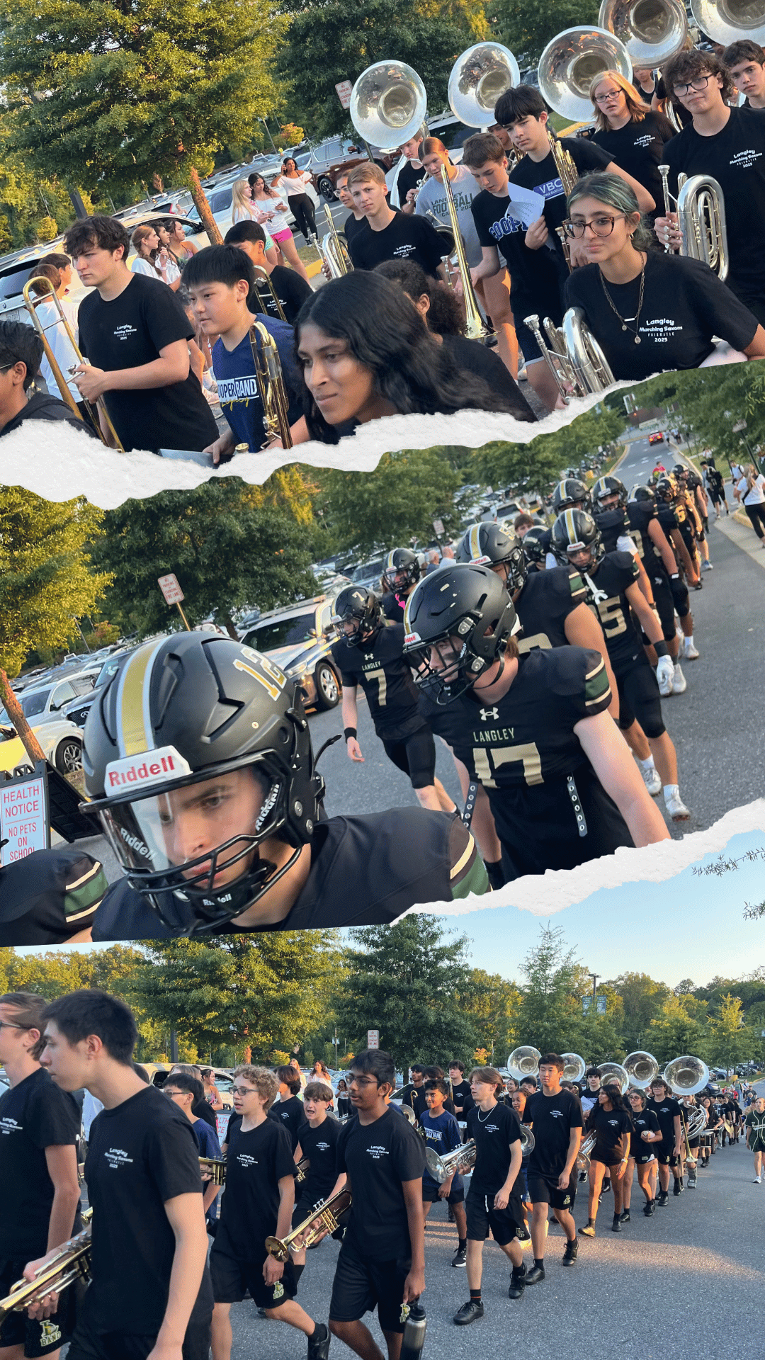 Langley High School Band and Football Team