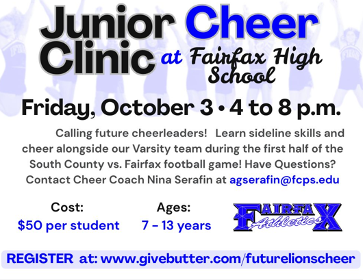 Junior Cheer Clinic at Fairfax High School