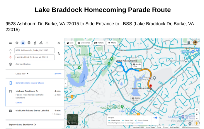 Homecoming Parade Route