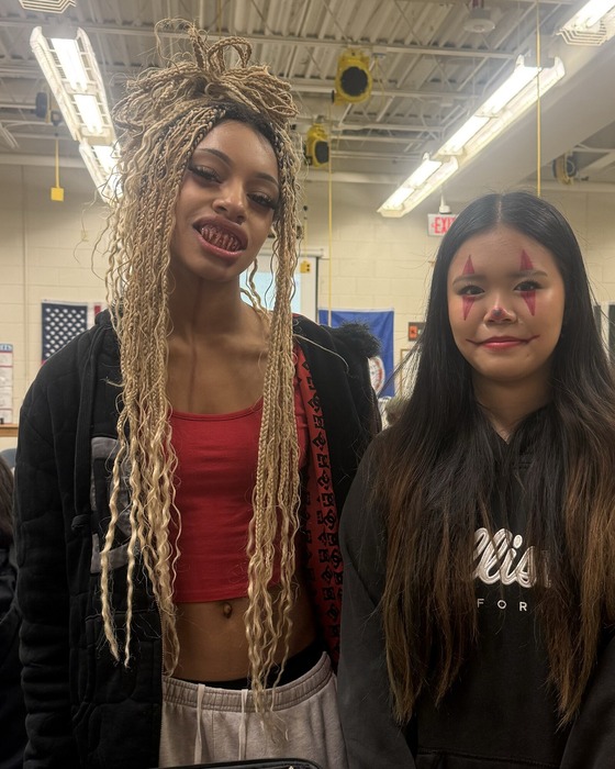 students in Halloween makeup