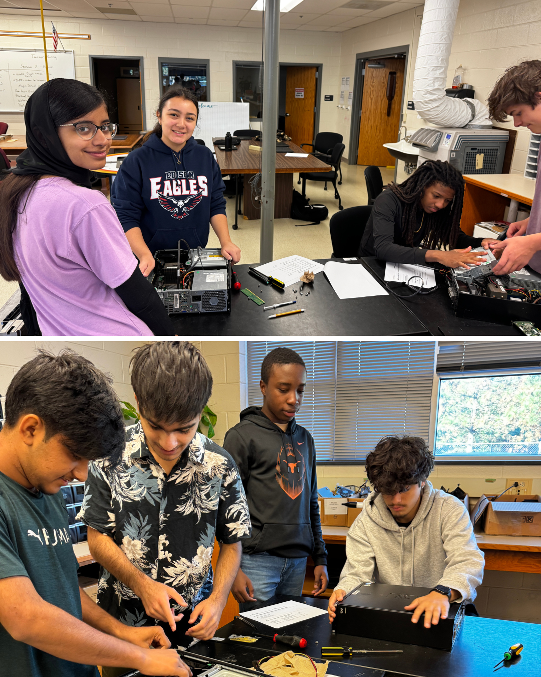 students working on computers