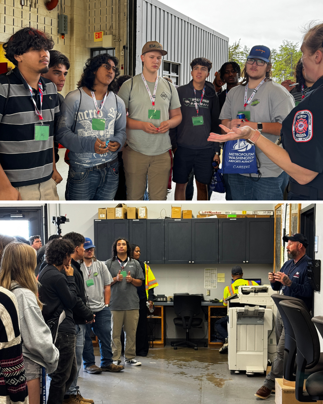 students at the airport field trip