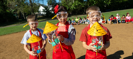 students with their science project