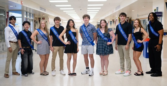 Fairfax High School homecoming court smiles for a photo