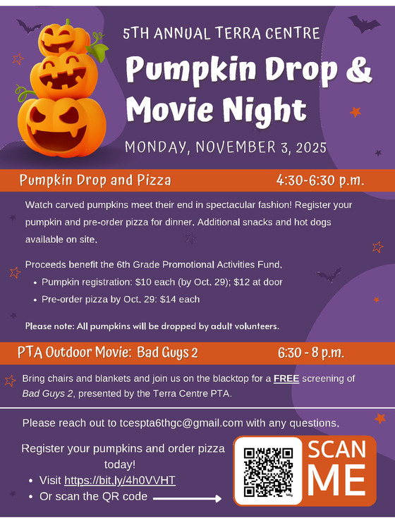 PTA Pumpkin Drop and Movie Night