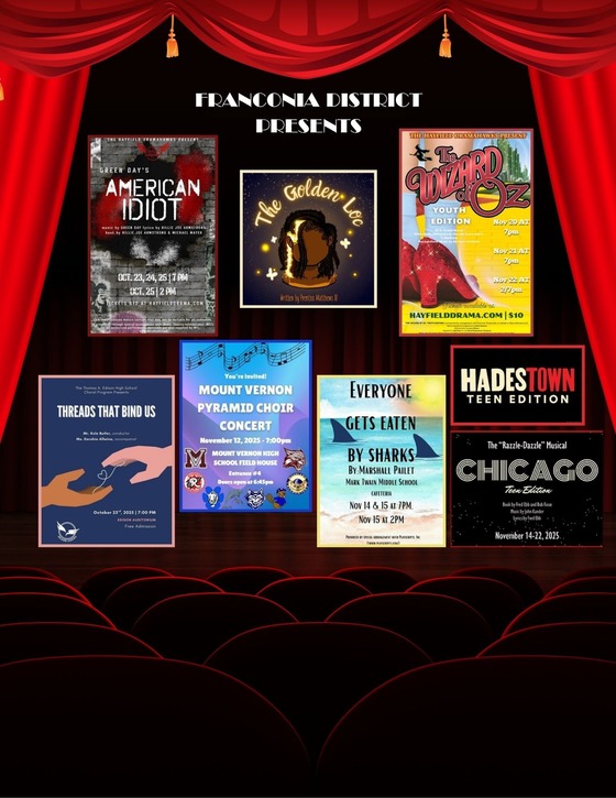 Franconia District Drama and Musical Events for the Fall Season 2025