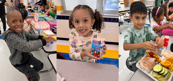 Independent kindergarten students can open up their own yogurt, milk, and ketchup!