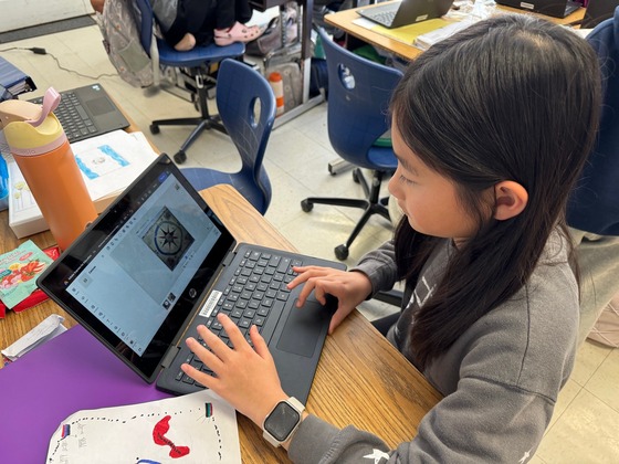 Student working on a computer