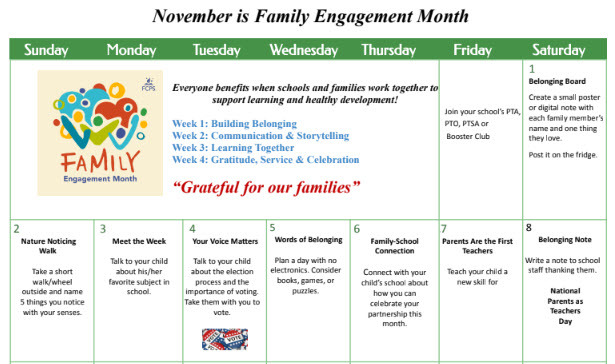 First Week of Family Engagement Month