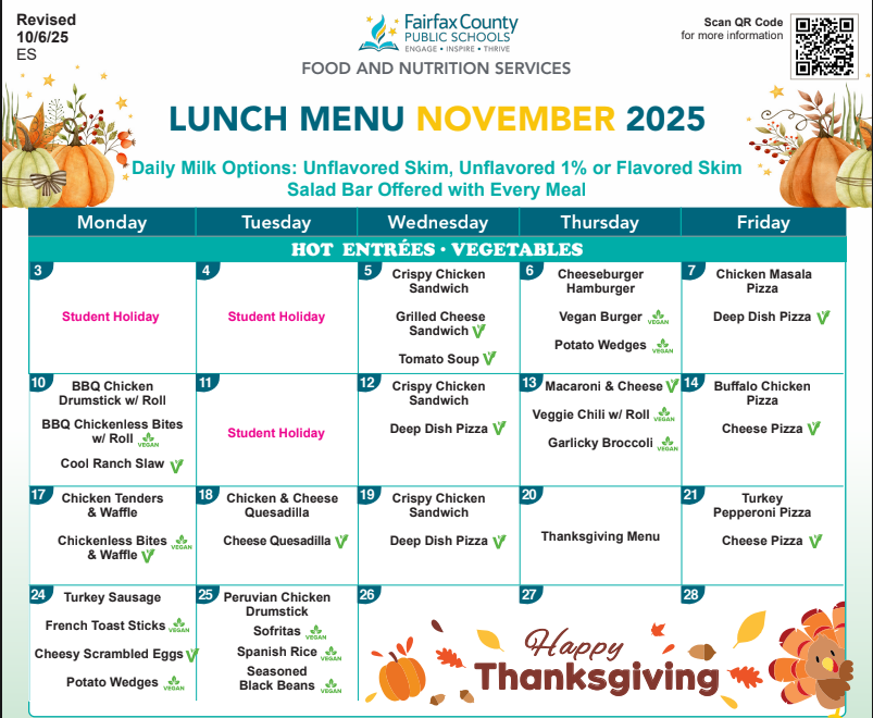 Lunch Menu November