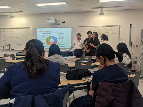 Students listen to speakers from Shenandoah Univ. School of Pharmacy