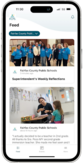 Screenshot of the FCPS app reaguring weekly reflections and two photos of educators