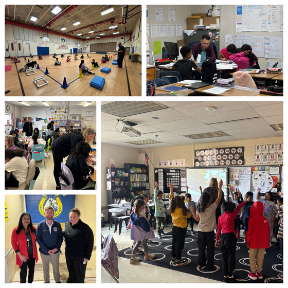 collage of photos from School Board visit