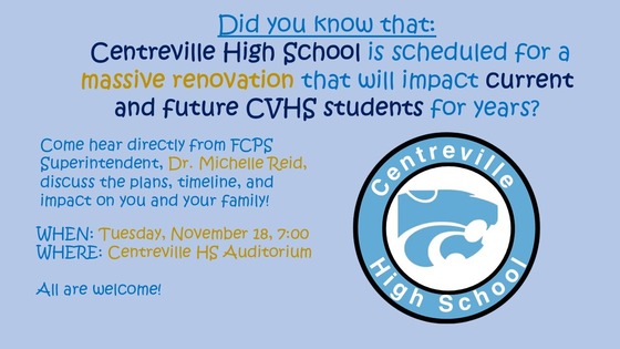 Centreville High School Renovation Update Flyer