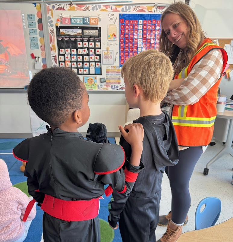 teacher and two students