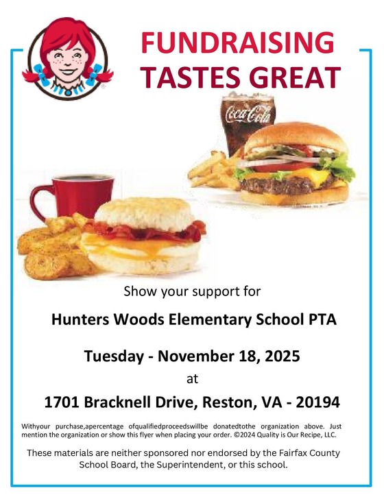 Wendy's PTA fundraiser flyer