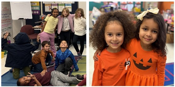 Students wearing inside-out and backwards clothing and bright orange clothing