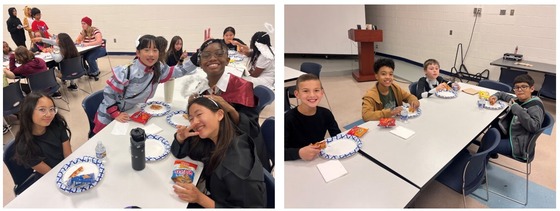 ORCHtoberfest - strings students enjoy dinner before their performance at Hayfield